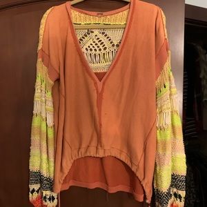 Free people crochet sweatshirt